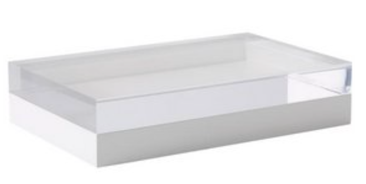 White Lacquer & Lucite Decorative Box