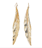 HM Willow Leaf 18K Dangle Earrings