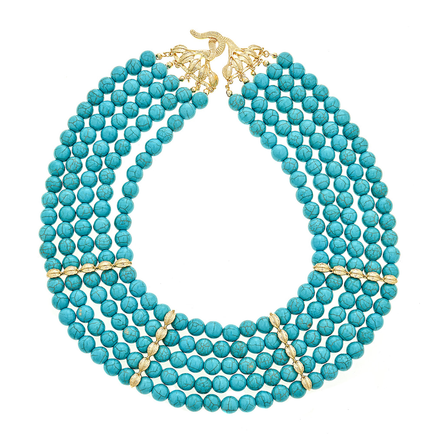HM Turquoise 5-Strand Collar Necklace