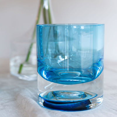 Powder Blue Glass Vase