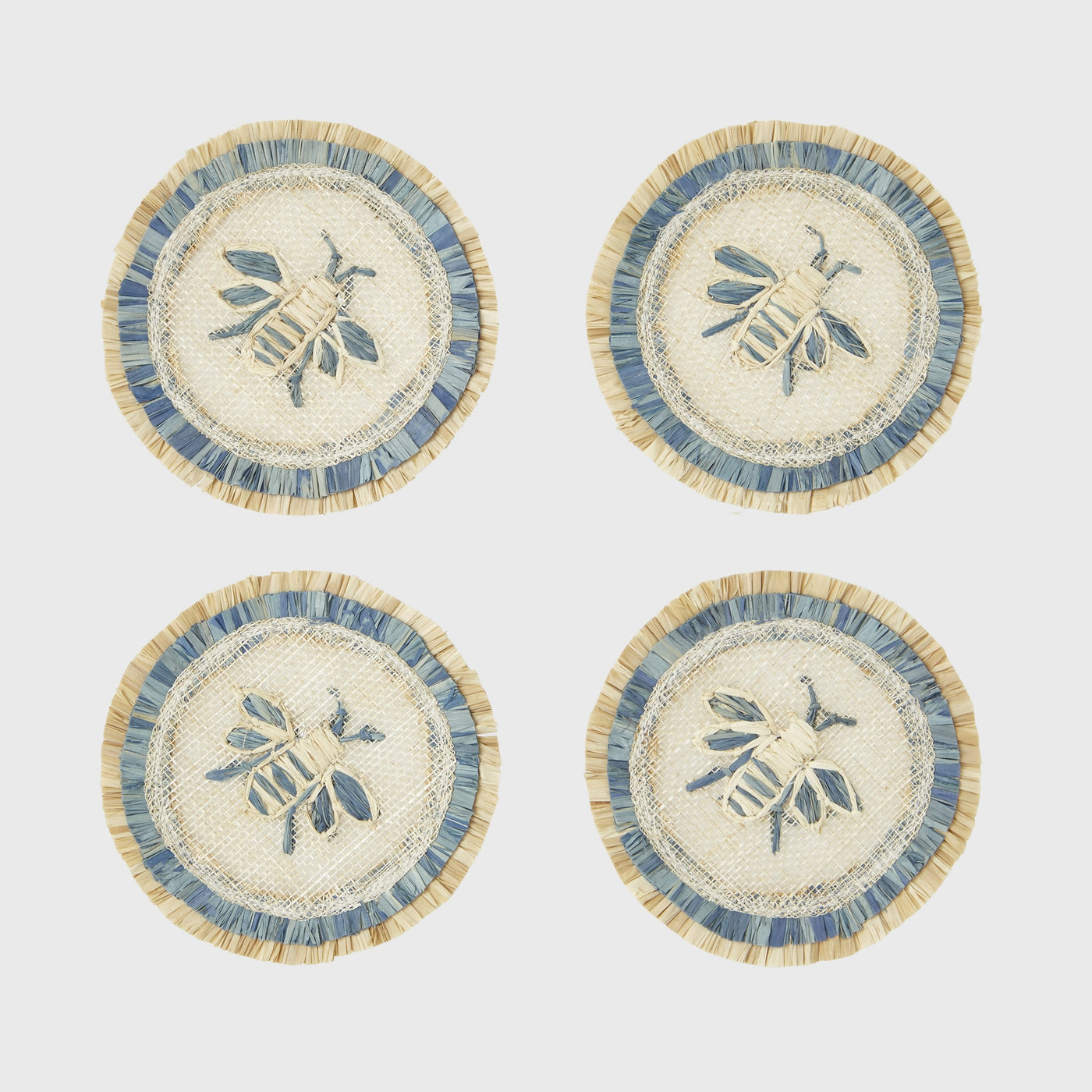 Embroidered Abaca Grass Coaster (S/4)