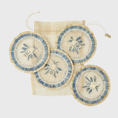 Embroidered Abaca Grass Coaster (S/4)