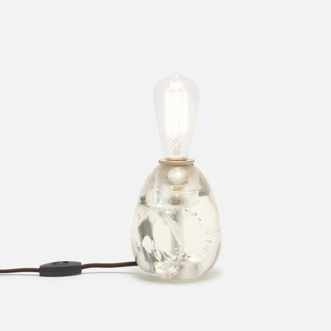 Clear Crackle Exposed Bulb Lamp