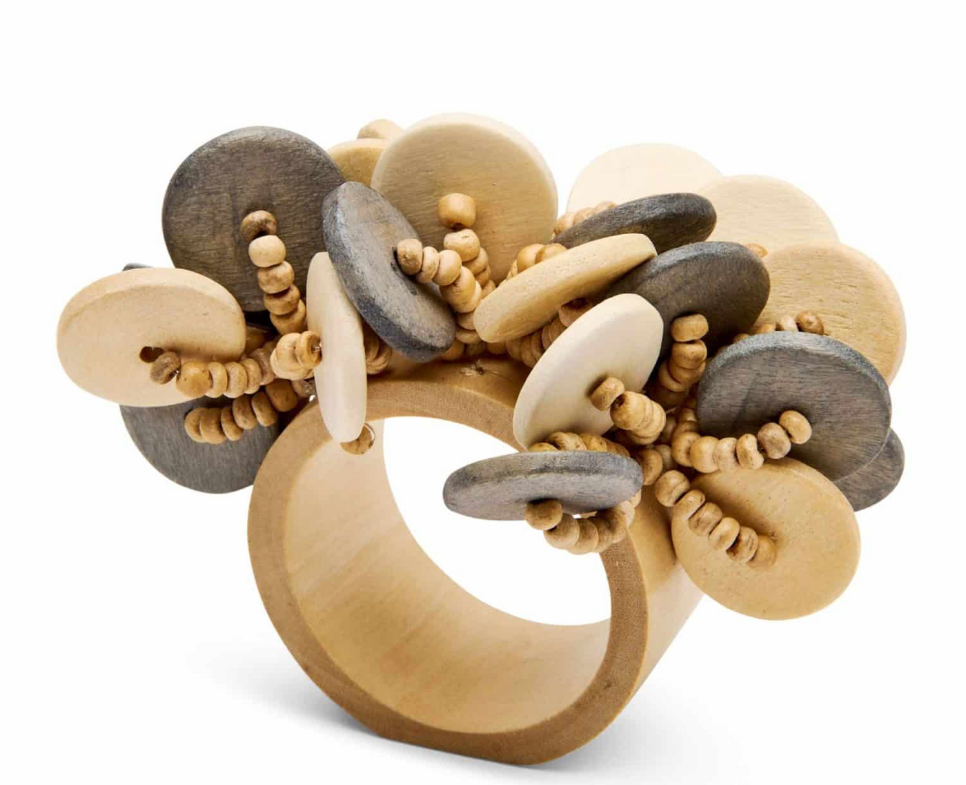Wood Coins Napkin Ring (S/4)