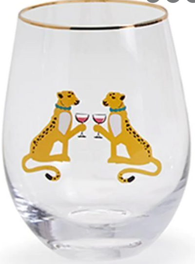 Animal Fun Stemless Wine Glasses (S/4)