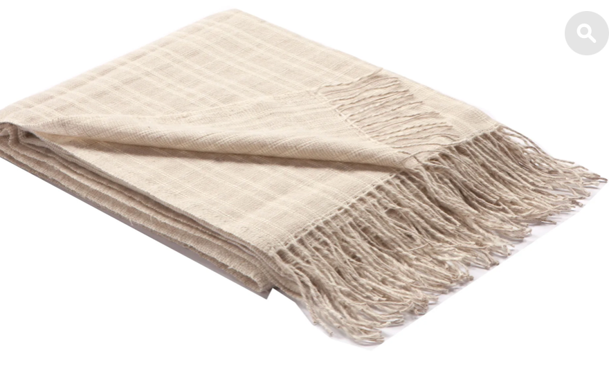 Channels Wool Linen Throw  - Taupe