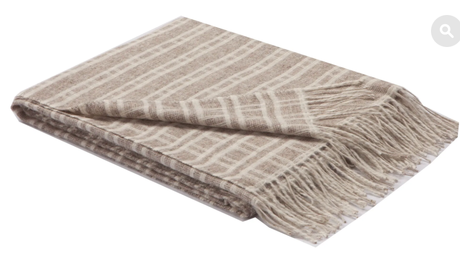 Channels Wool Linen Throw  - Grey