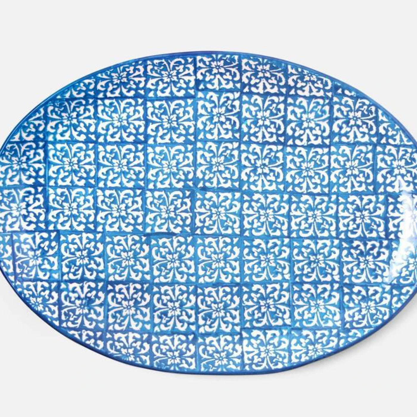 Tiled Blue & White Serving Platter